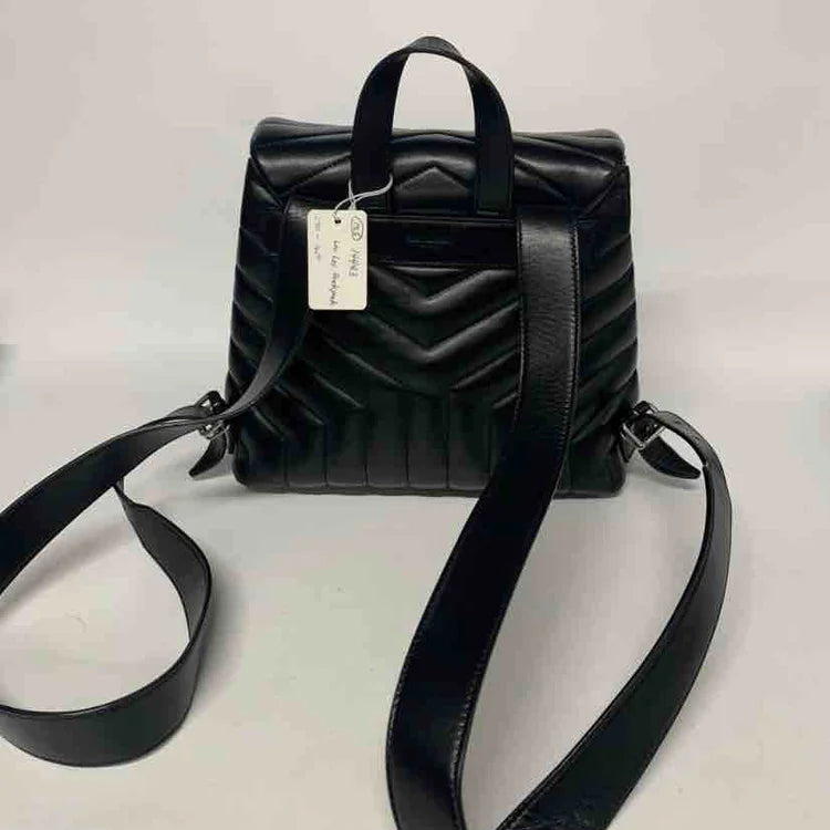 Ysl Vitello Y Quilted MONOGRAMMA Loulou Zaino Nero Pelle, Small