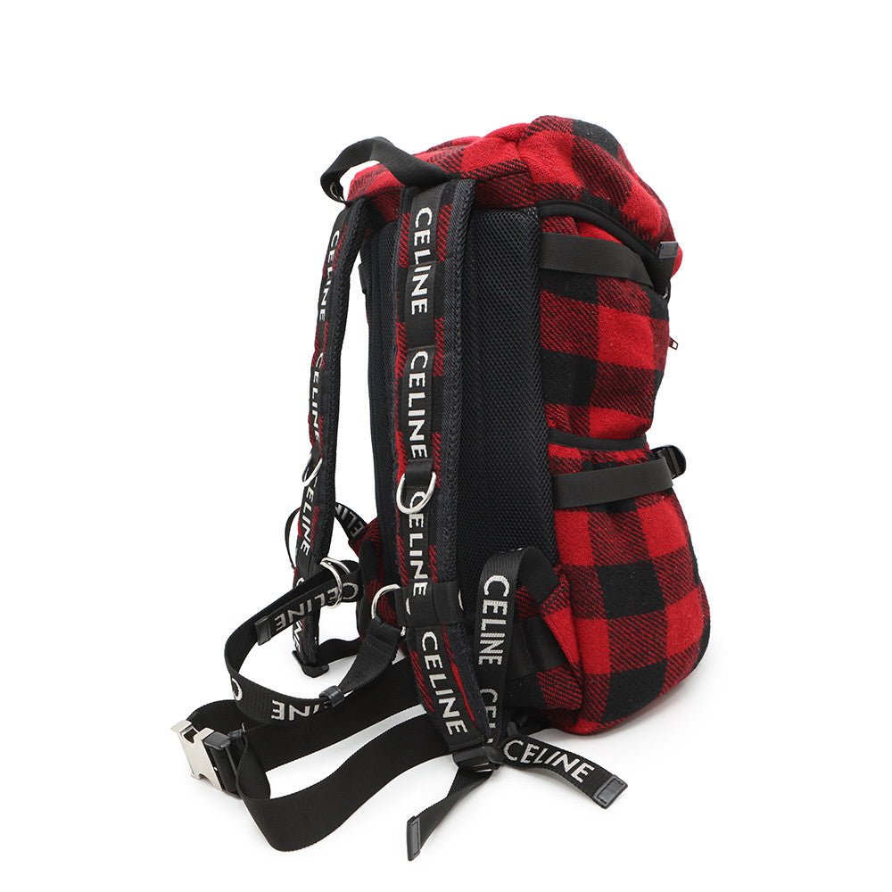 CELINE CELINE Homme by Hedi Slimane Tracking Backpack Rosso/Nero197072 Canvas