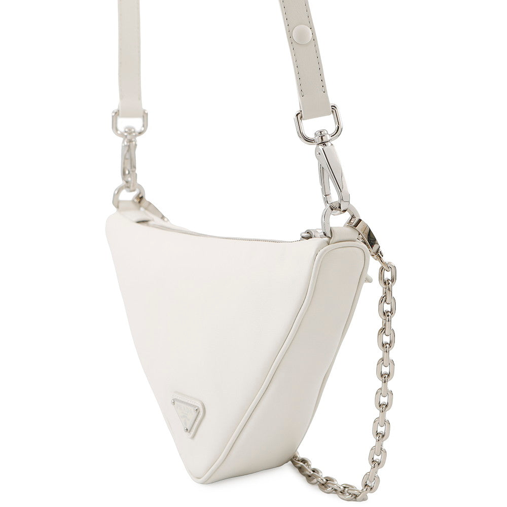 Prada Triangle Tracolla Bianco1bc543 Pelle di vitello