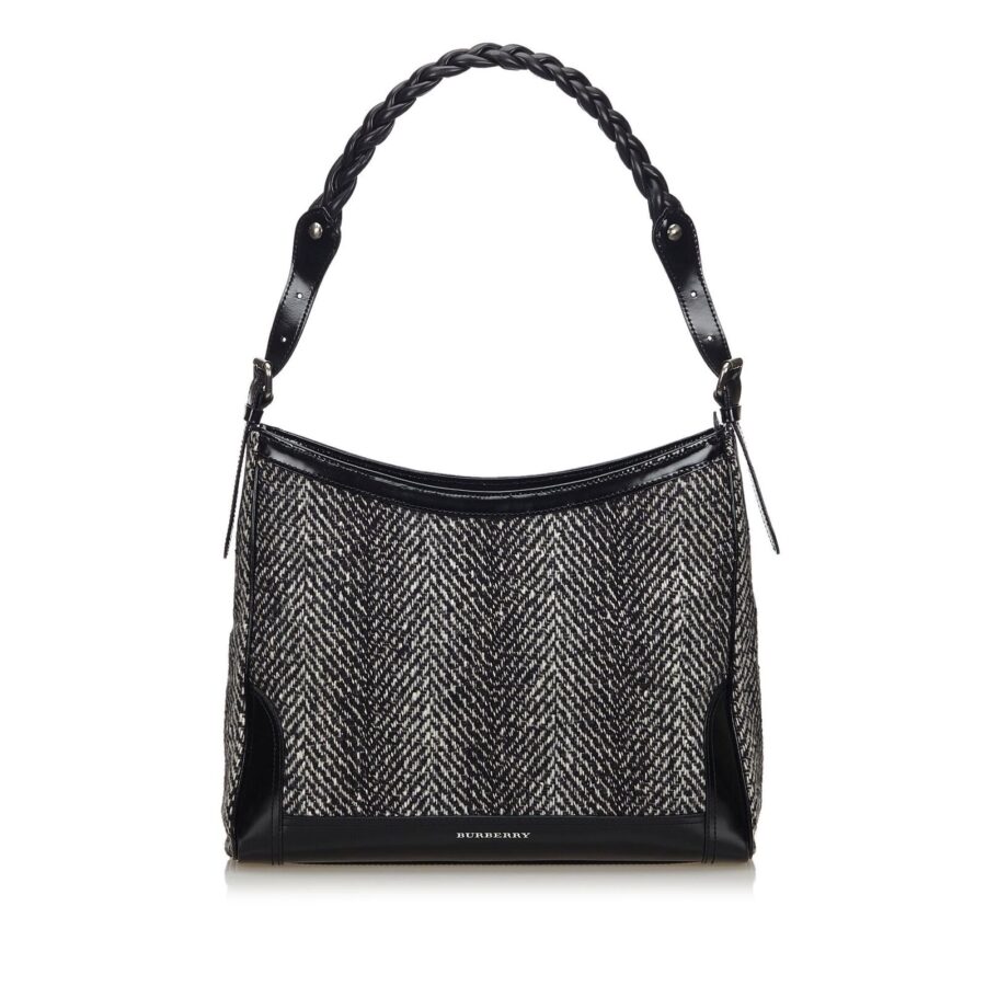 Burberry Black Wool Fabric Shoulder Bag United Kingdom | Studio Nafay