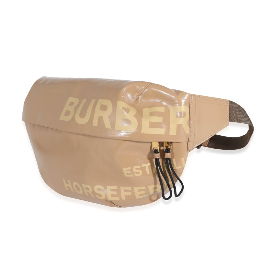 Burberry Beige Coated Canvas Horseferry Sonny XL Bum Bag | Studio Nafay