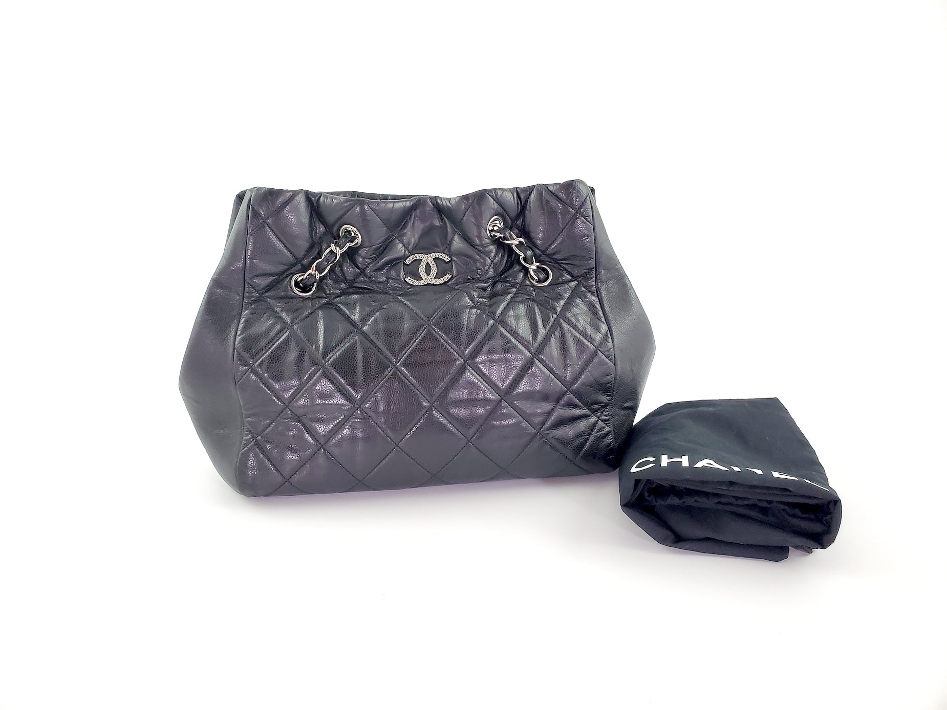 Chanel Shopping bag trapuntata in pelle Brilliant Cells Nero