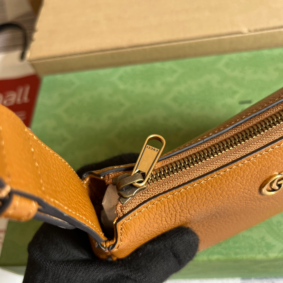 APHRODITE Mini 21 Borsa a spalla IN CARAMEL Marrone Pelle di vitello
