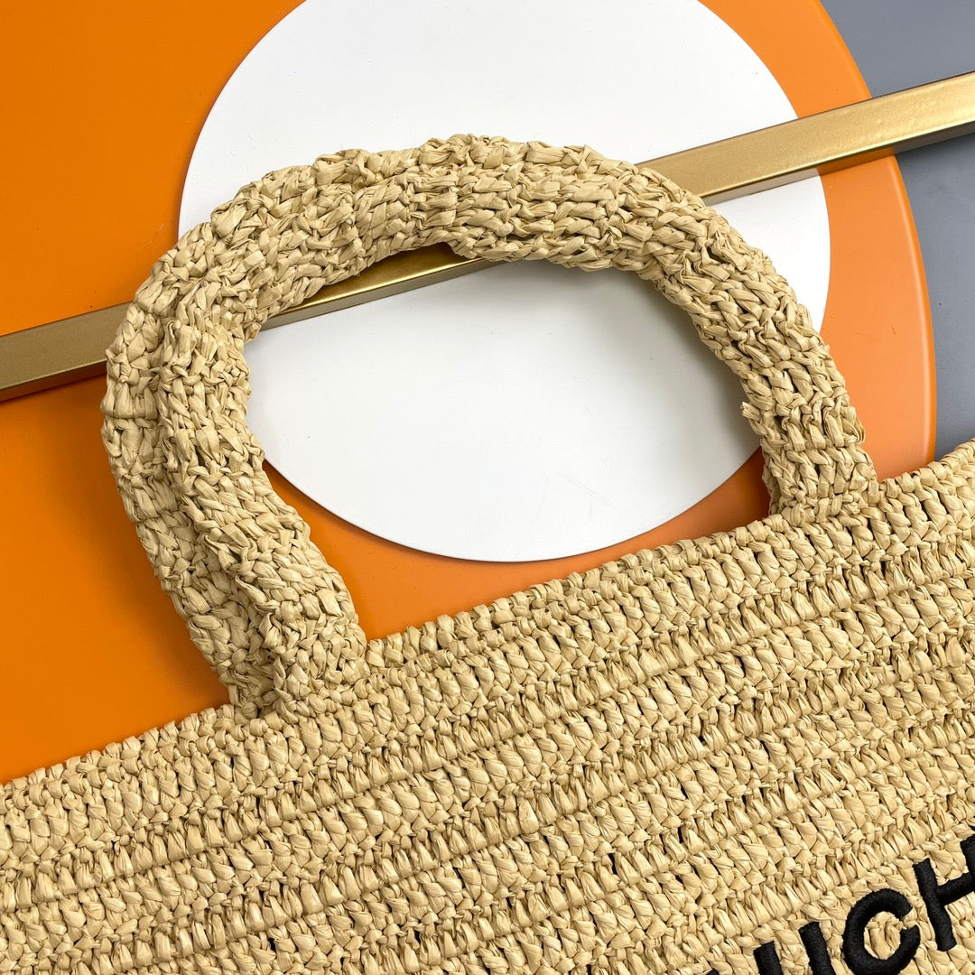 RIVE Gauche TOTE BAG 38 IN Giallo chiaro Raffia