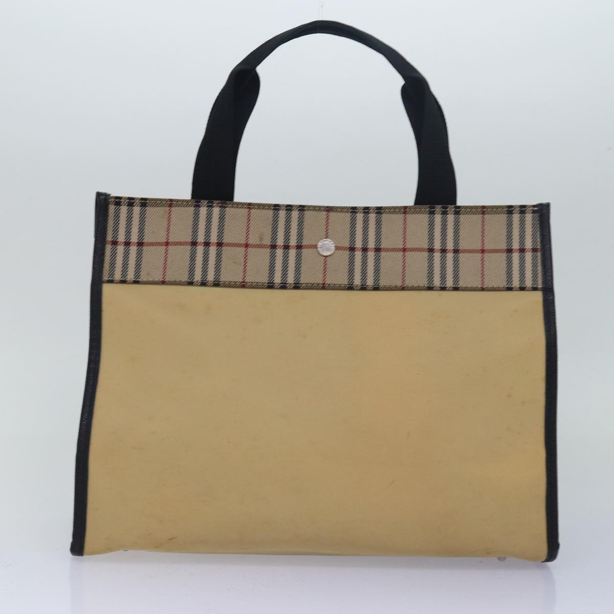 Burberry Nova Check Hand Bag Nylon 2Set Beige Nero Auth 79786