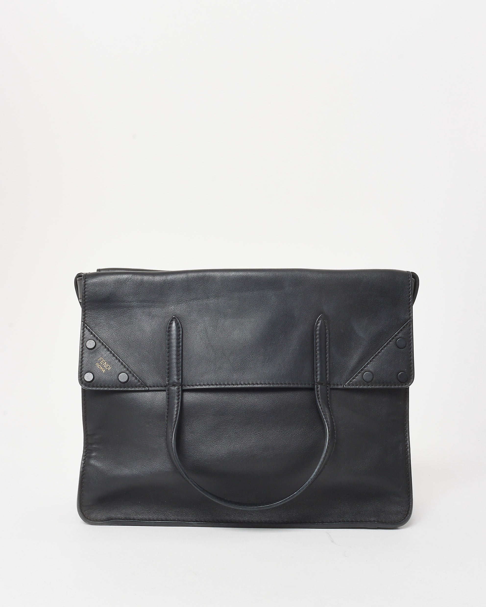 Fendi Shopping bag Flip grande in Pelle opaca Vitello Grace Nera