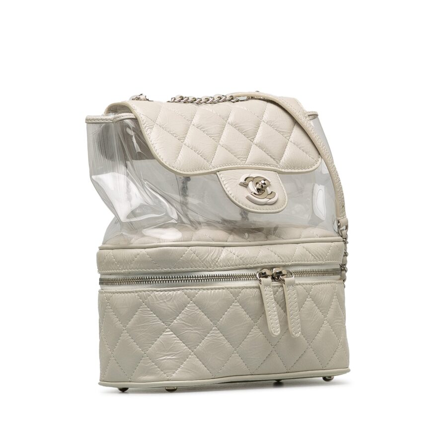 Chanel Backpack white bag – front view