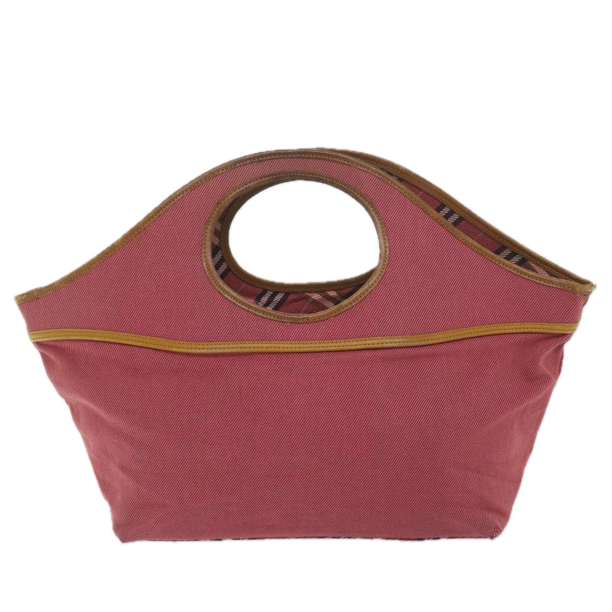 BURBERRY Blu Label Hand Bag Canvas Rosso Auth bs10308