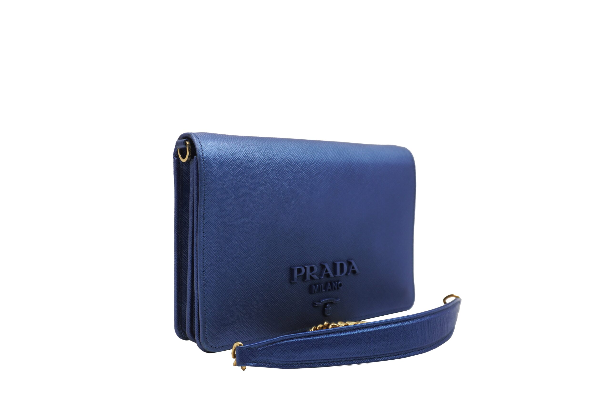 Saffiano Vernice Metallo Borsa a tracolla Blu