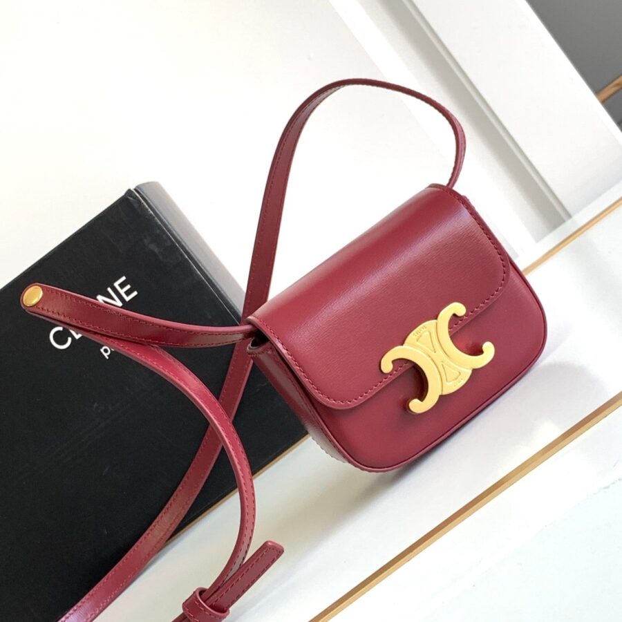 Celine Triomphe red bag – front view