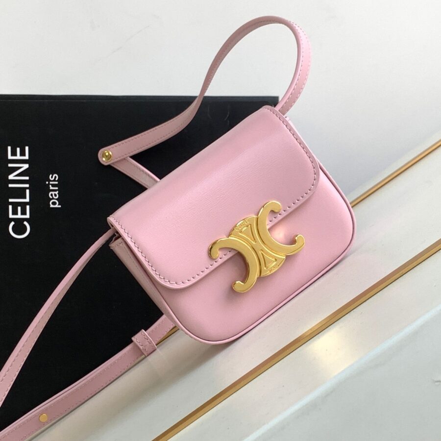 Celine Triomphe pink bag – front view
